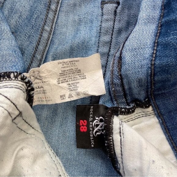 ROCK Republic Stella Low rise blue jeans studded pocket size 28 soft stretchy - Picture 8 of 12